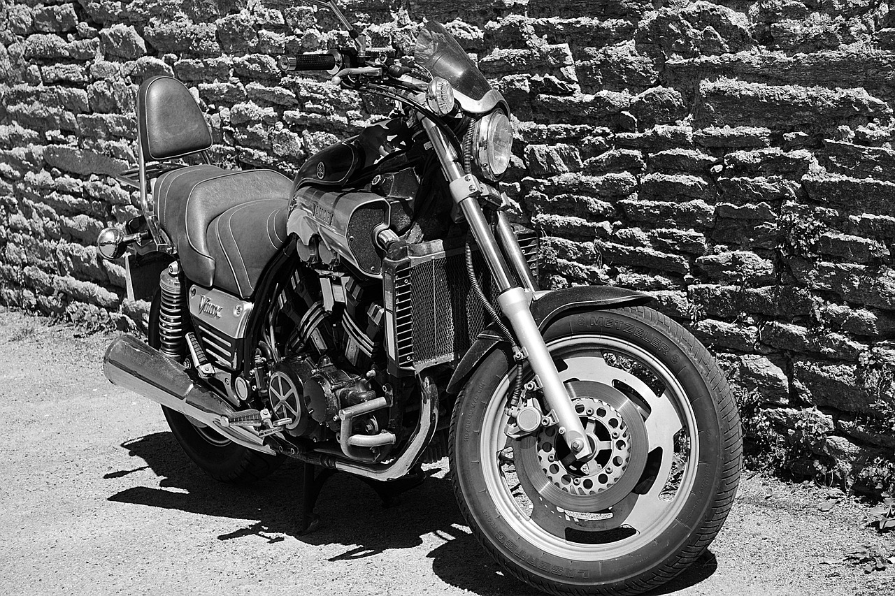 motorcycle workshop black white
